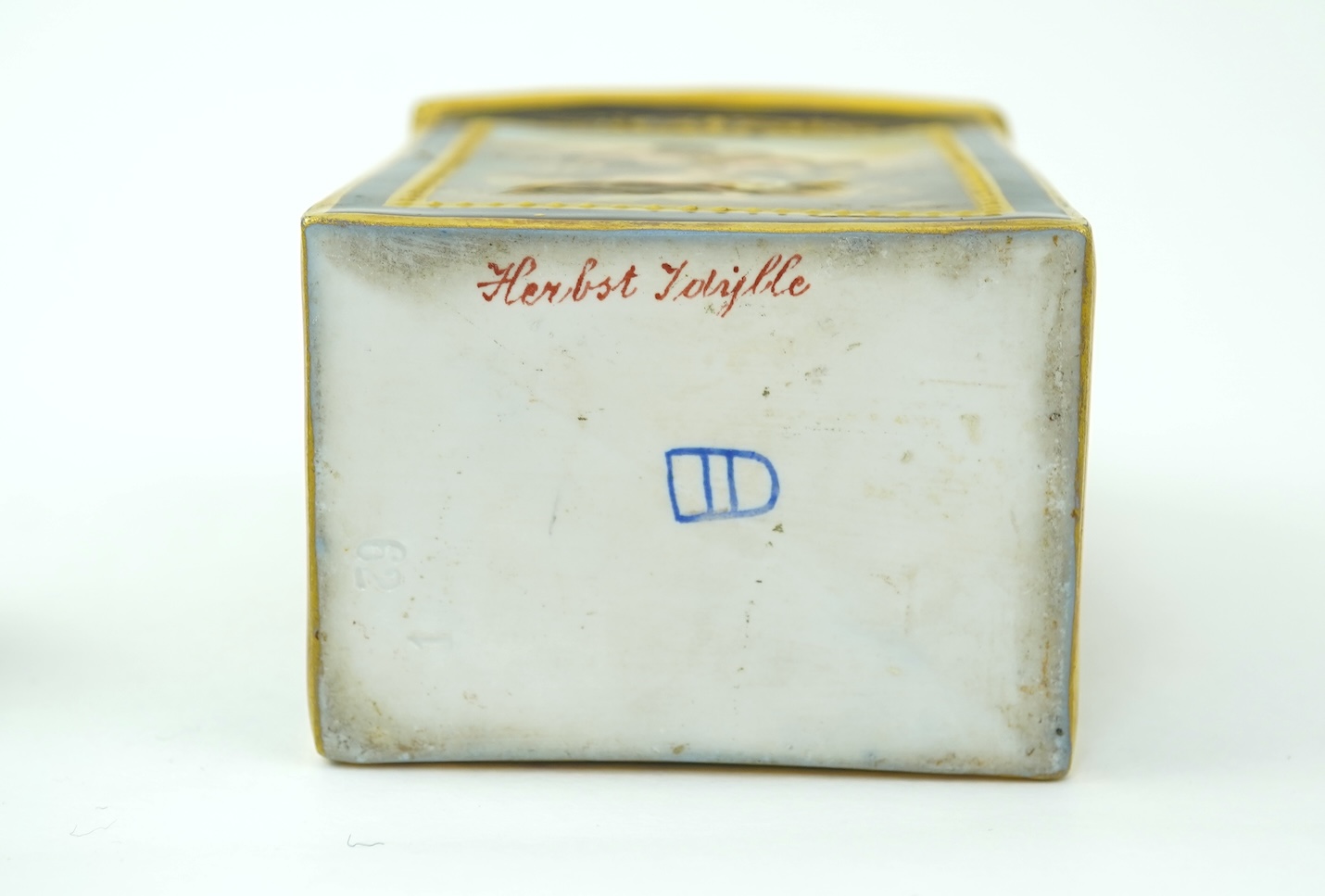 A Vienna style porcelain tea caddy and cover, late 19th century